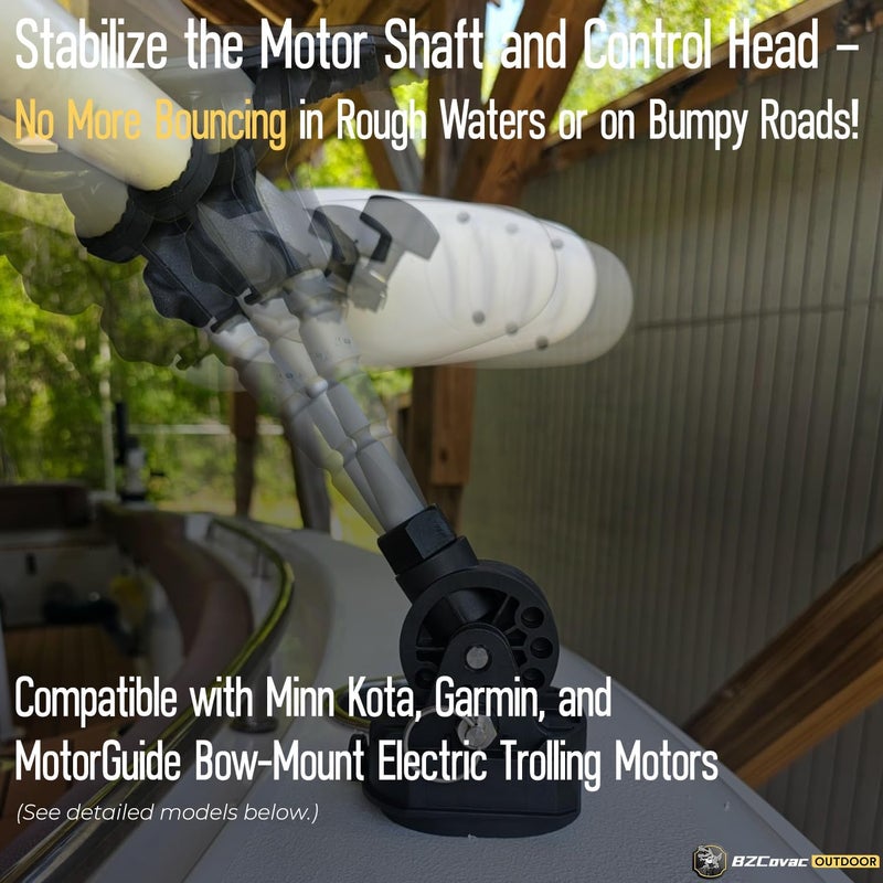 Bzcovac Electric Steer Trolling Motor Shaft Support for Minn Kota - MKA-60 Bow-Mount Stabilizer Kit with Low-Profile Base and Mounting Screws, 1862060 - Image 2